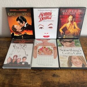 Classic Hollywood Drama 6 DVD Lot - Gone With the Wind Mommie Dearest Elizabeth